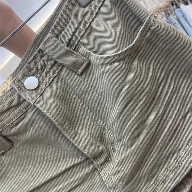 Gonna corta di jeans bianca alla moda: Dimagrante, Versatile, Zip Laterale, Caratteristica Anti-Esposizione