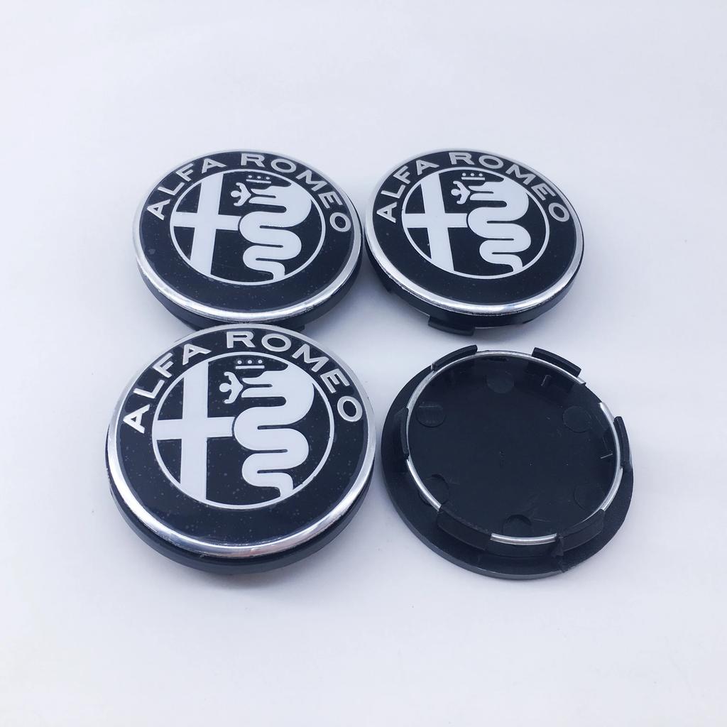 Samolepky na auto Pro Alfa Romeo 4ks 50MM nové černé Pro Alfa Romeo Giulietta GT Modifikace loga středového krytu kola auta Kryt středového kola Deco