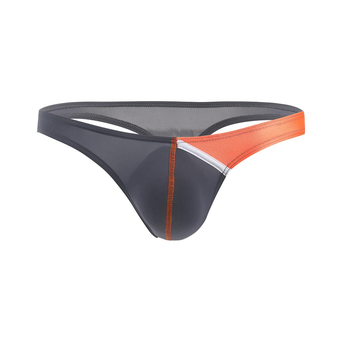 

Мужские сексуальные трусы с низкой посадкой, нижнее белье, выпуклая сумка, короткие шорты, трусы, U-образные выступающие тонкие ледяные стринги 2XL серый