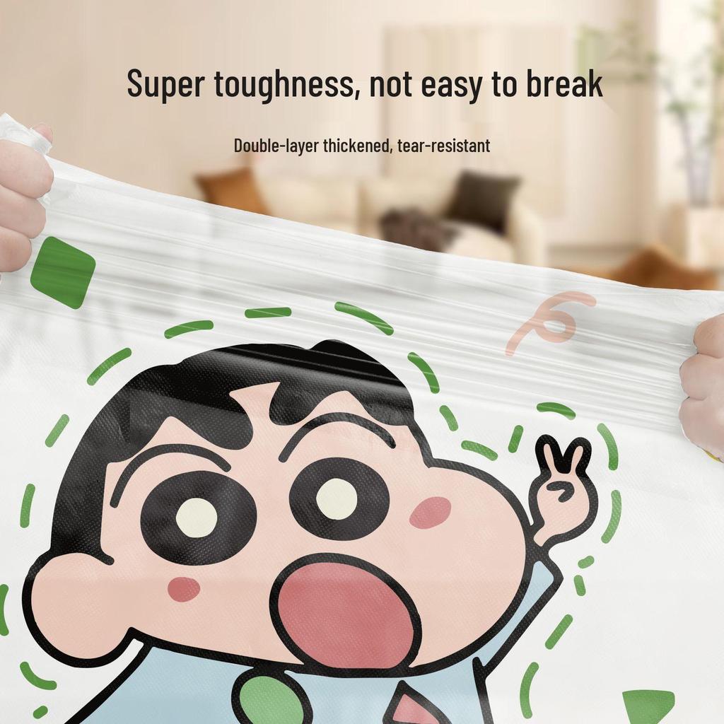 Shin-chan Extra Thick Drawstring Kitchen Trash Bags - Large, Durable, and Handheld