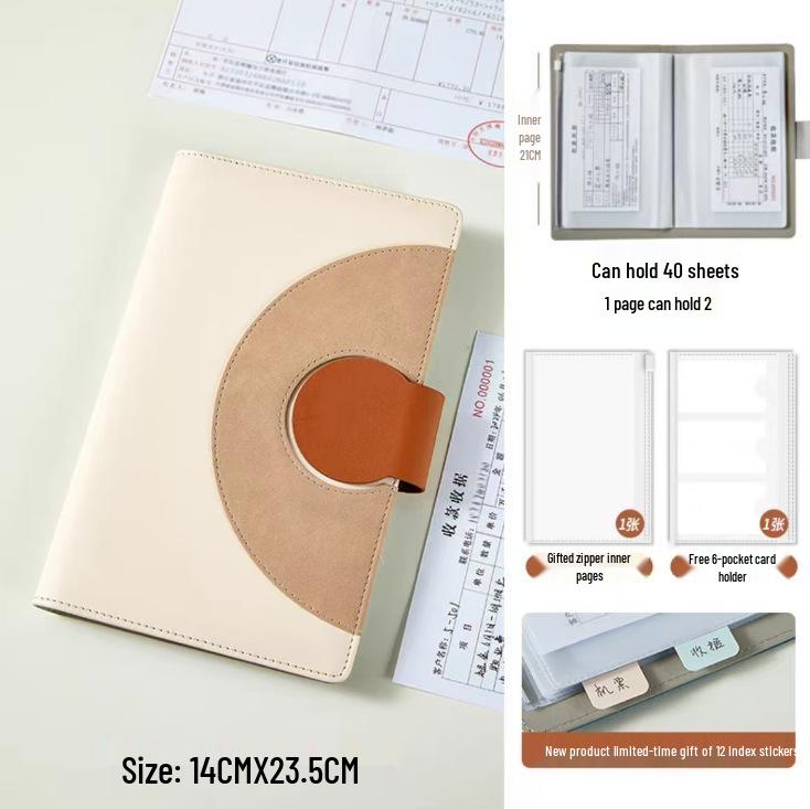 Magnetic Buckle Passbook & Receipt Storage Album for Financial Management