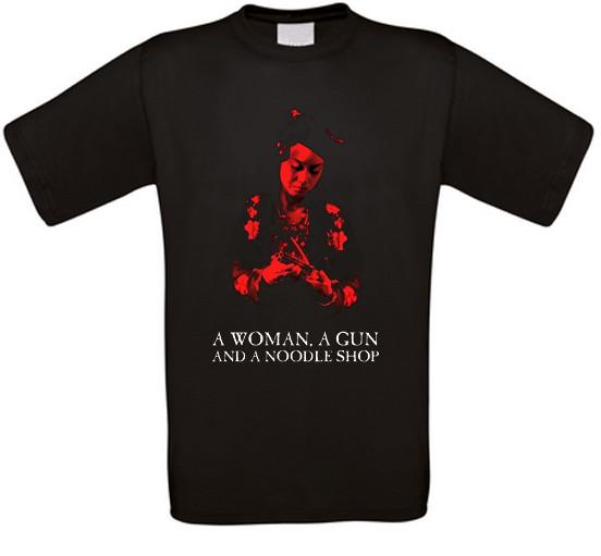 A Woman a Gun and a Noodle Shop Asia Cult Movie T-shirt All Sizes