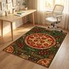 Peacock Floral Theme Soft Crystal Velvet Rug Custom Name & Text Print Non Slip Floor Rug for Bedroom Living Room