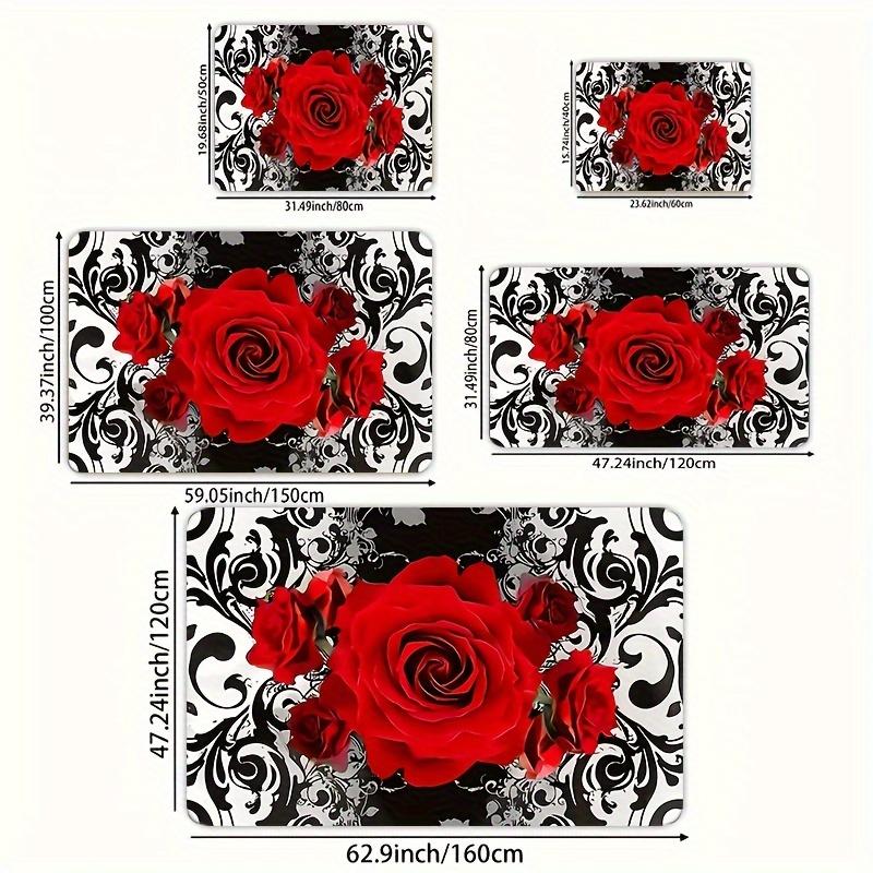 1 piece/8mm thickness JIT rose pattern bathroom rug, kitchen mat, living room rug, bedroom rug, indoor doorway mat, machine washable, entrance door