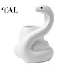Stain-resistant Resin Flower Pot White Snake Planter, Decorative Plant Pot, Modern Design Waterproof Planter for Indoor Container Succulents