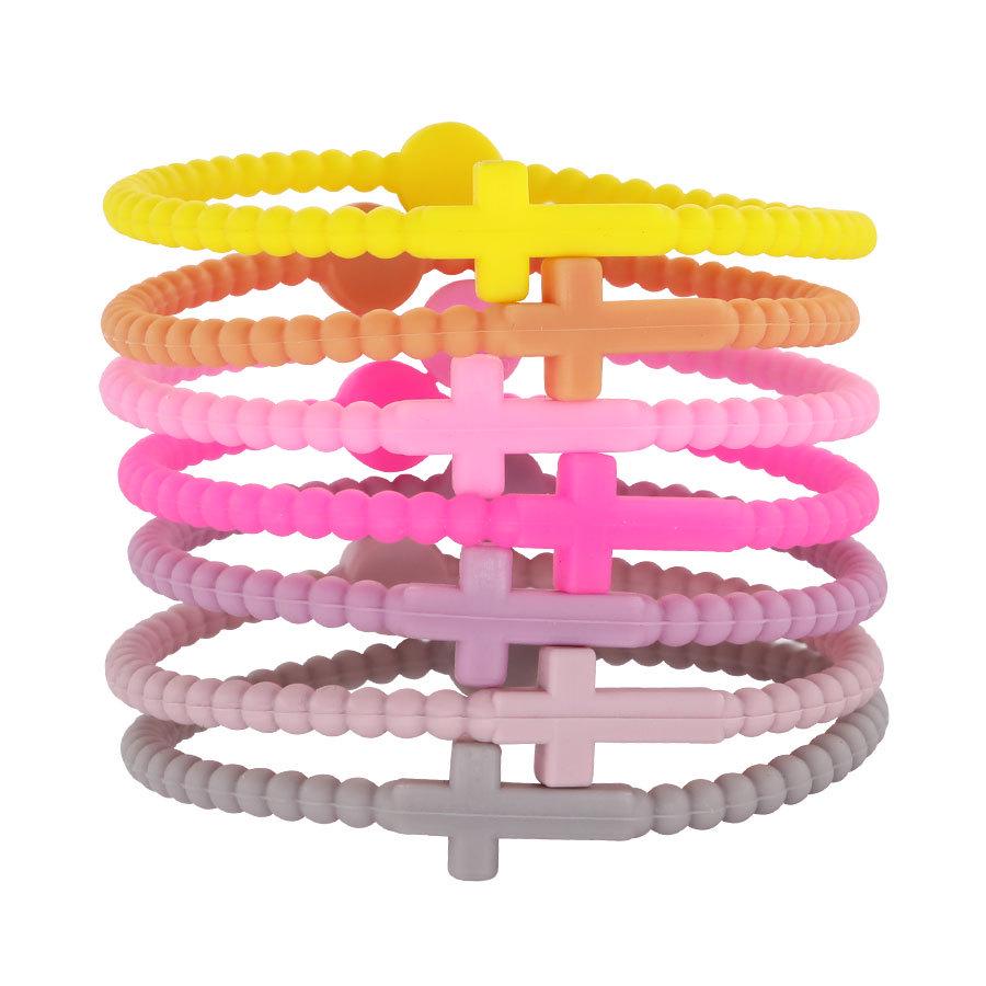 Hot-Selling Silicone Macaron Cross Bracelet for Kids & Adults