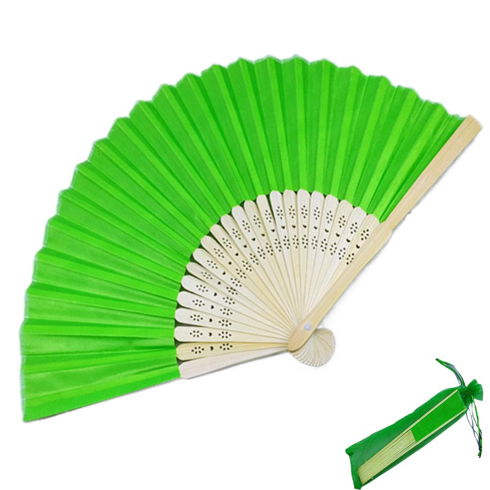 Bamboo Silk Folding Fans, Fabric Handheld Accordion Fans, Vintage Decorative Fans for Dance, Performance, Party, Wedding Decor