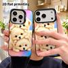 Phone Case: 2D Flat Design Suitable for iPhone 18, 17, 16, 15, 14, 13 Pro, Color Silver Protective Case, Couple Style, Stacking Pomeranian, Christmas 