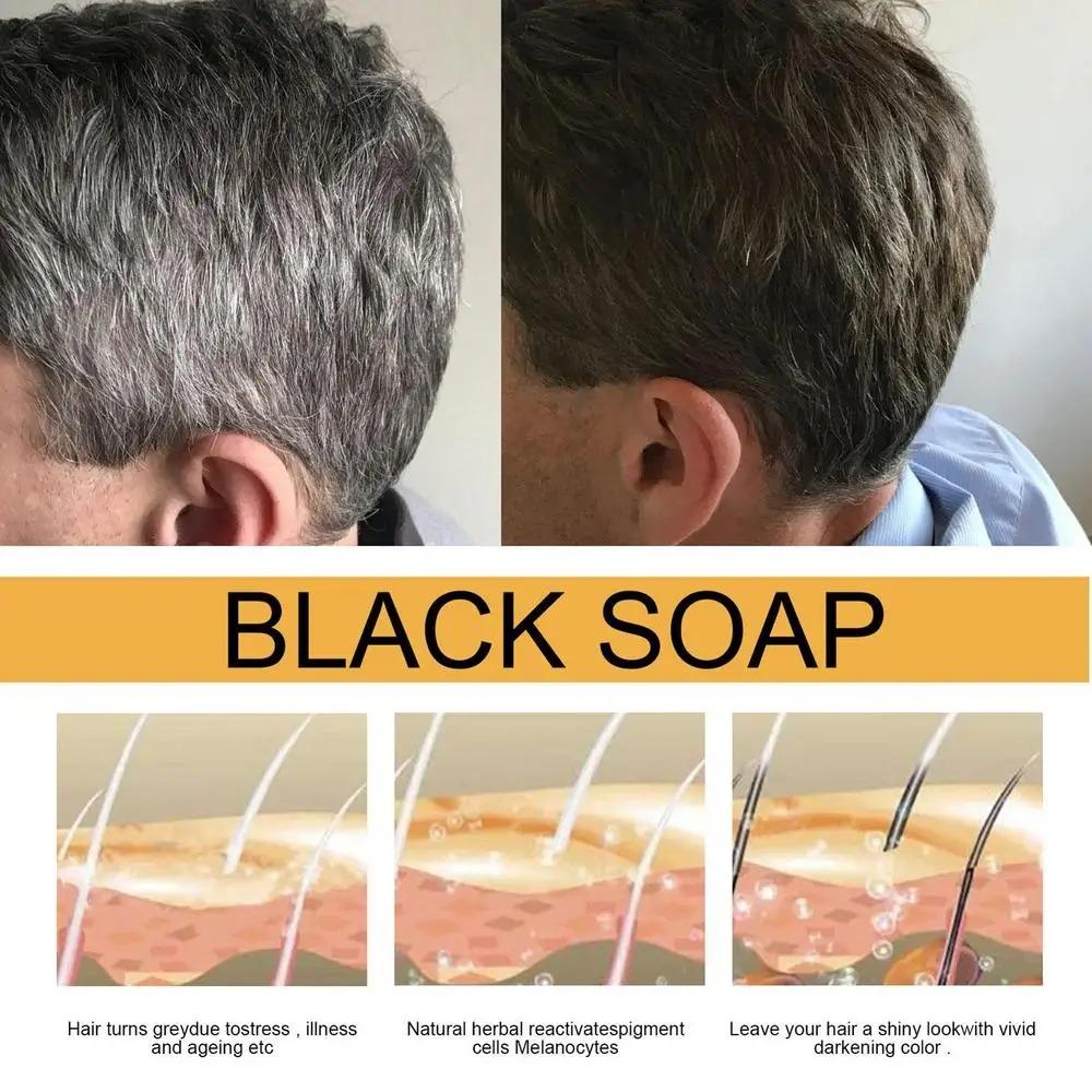 Polygonum Multiflorum Schwarzes Haar Seife Dunkelndes Shampoo Bar Reparatur Grau Weiß Farbe Färbemittel Gesicht Haar Körper Shampoo für Mann Frau