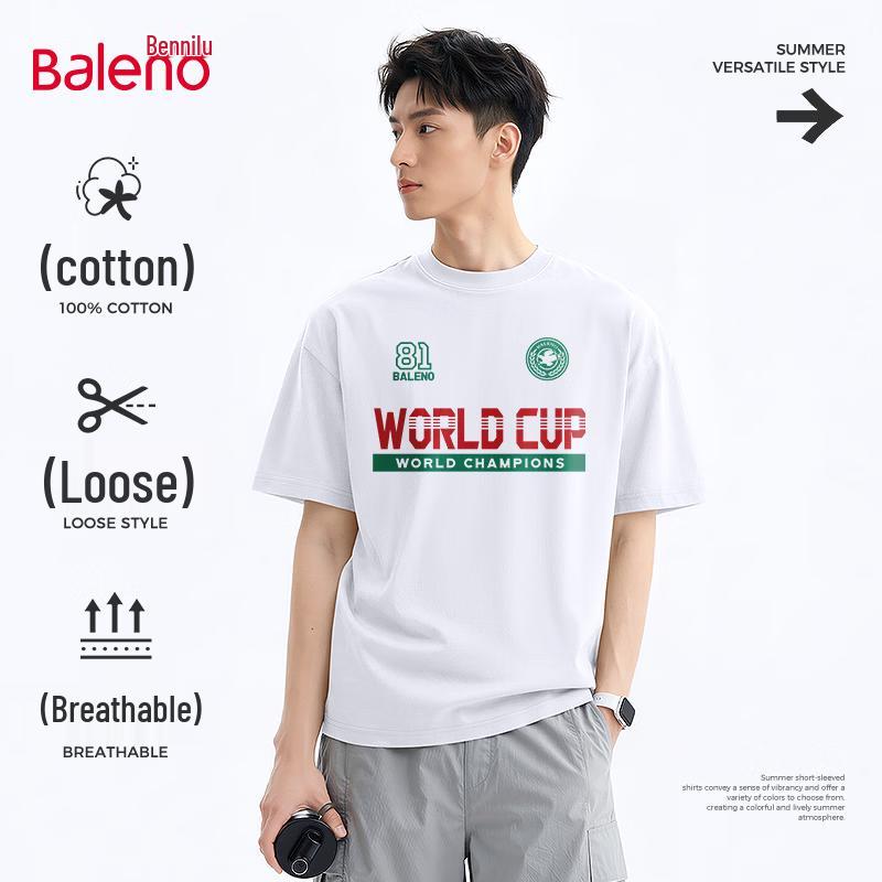 

Baleno Men s Summer Loose Fit Pure Cotton Short-Sleeve T-Shirt 5XL