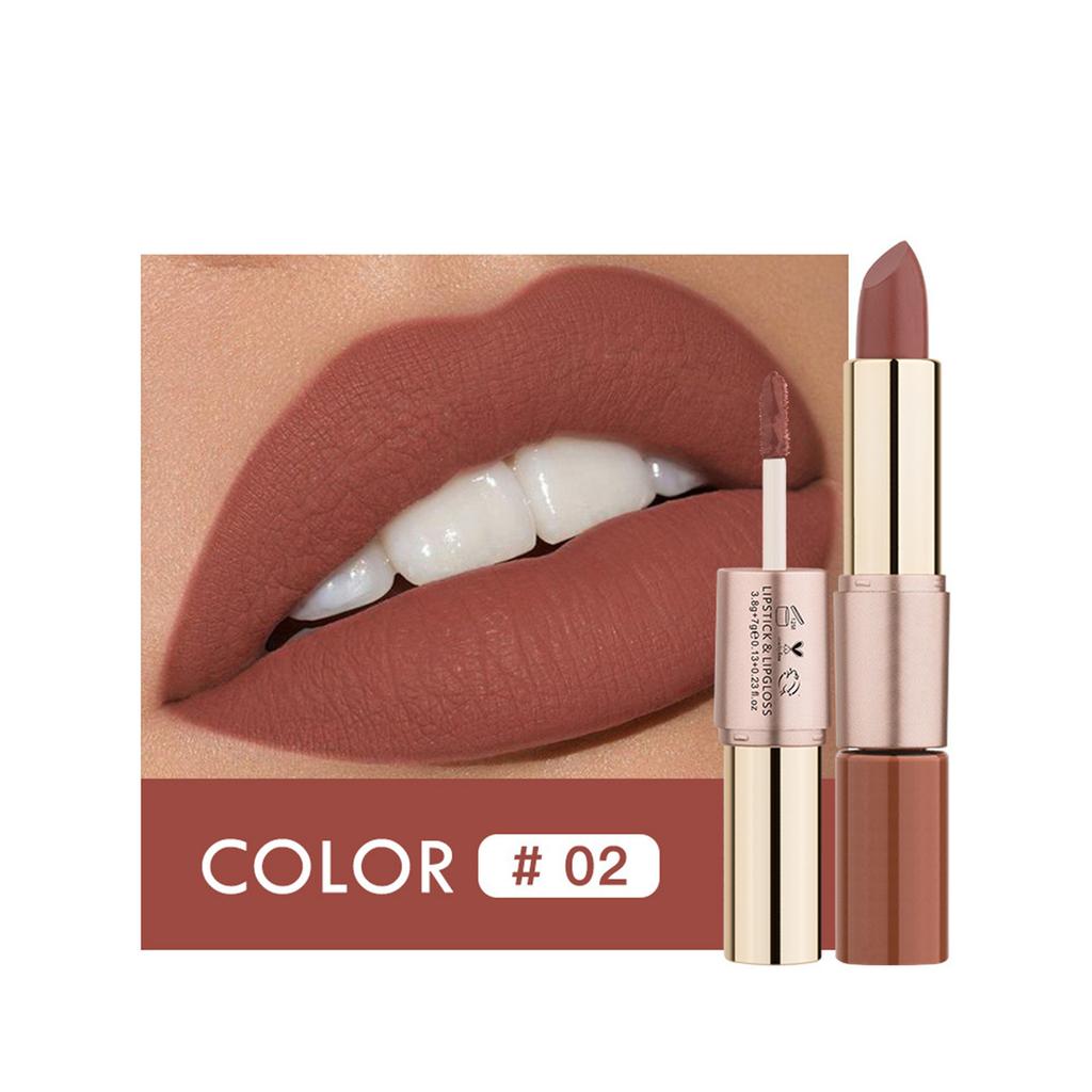 2-in-1 Lipstick & Gloss Hybrid with Matte Finish | All-Day Festival Makeup for Casual, Work & Celebration