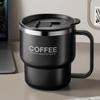 Bärbar 304 Rostfritt Stål Isolerad Kaffemugg Dubbelväggig Isolerad med Lock Vattenmugg med Handtag Anti-skållning Te Mugg