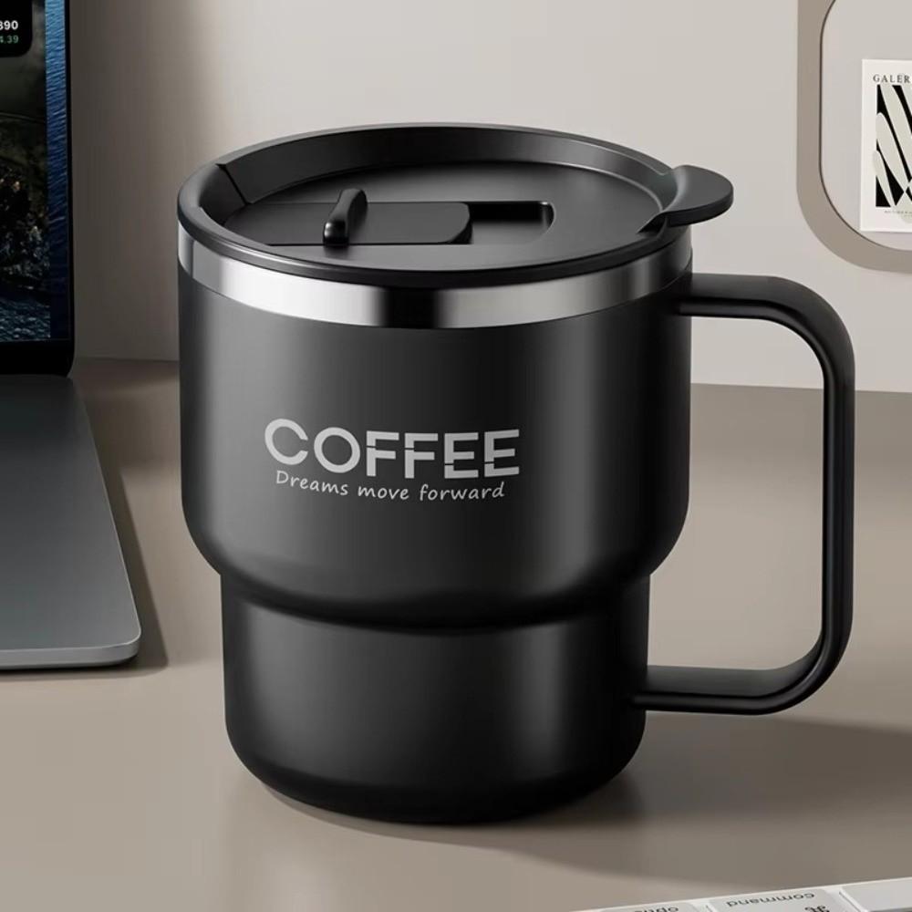 304 Stainless Steel Insulated Coffee Cup with Handle with Lid Water Cup Double Wall Insulated Anti Scalding Drinking Cup