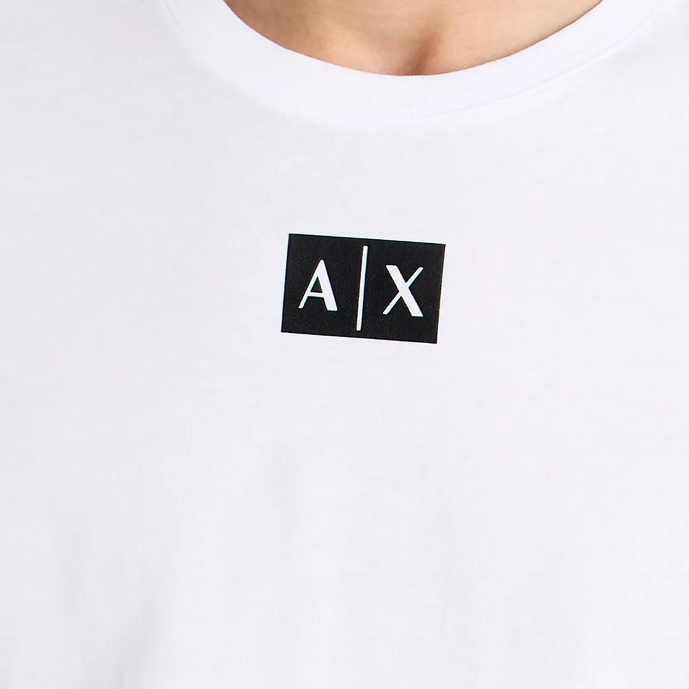 Armani Exchange Letter Print Crew Neck Long Sleeve T-Shirt Men Tops White 6RZTCB-ZJ9TZ-1100