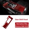 Bright Red Carbon Fiber Car Console Panel Sticker For Ford Mustang 2009-2013 LHD