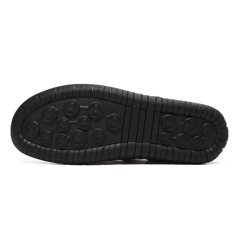 Übergröße Handnähen Herren Leder Ausgeschnitten Strand Sandalen Mokassins Herren Freizeitschuhe