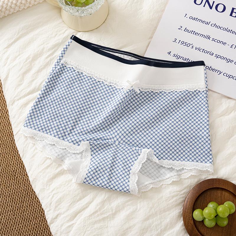 Big Size Lady Spring and Autumn Pure Cotton 10A Antibacterial Extension Crotch High Waist Small Flat Angle Briefs