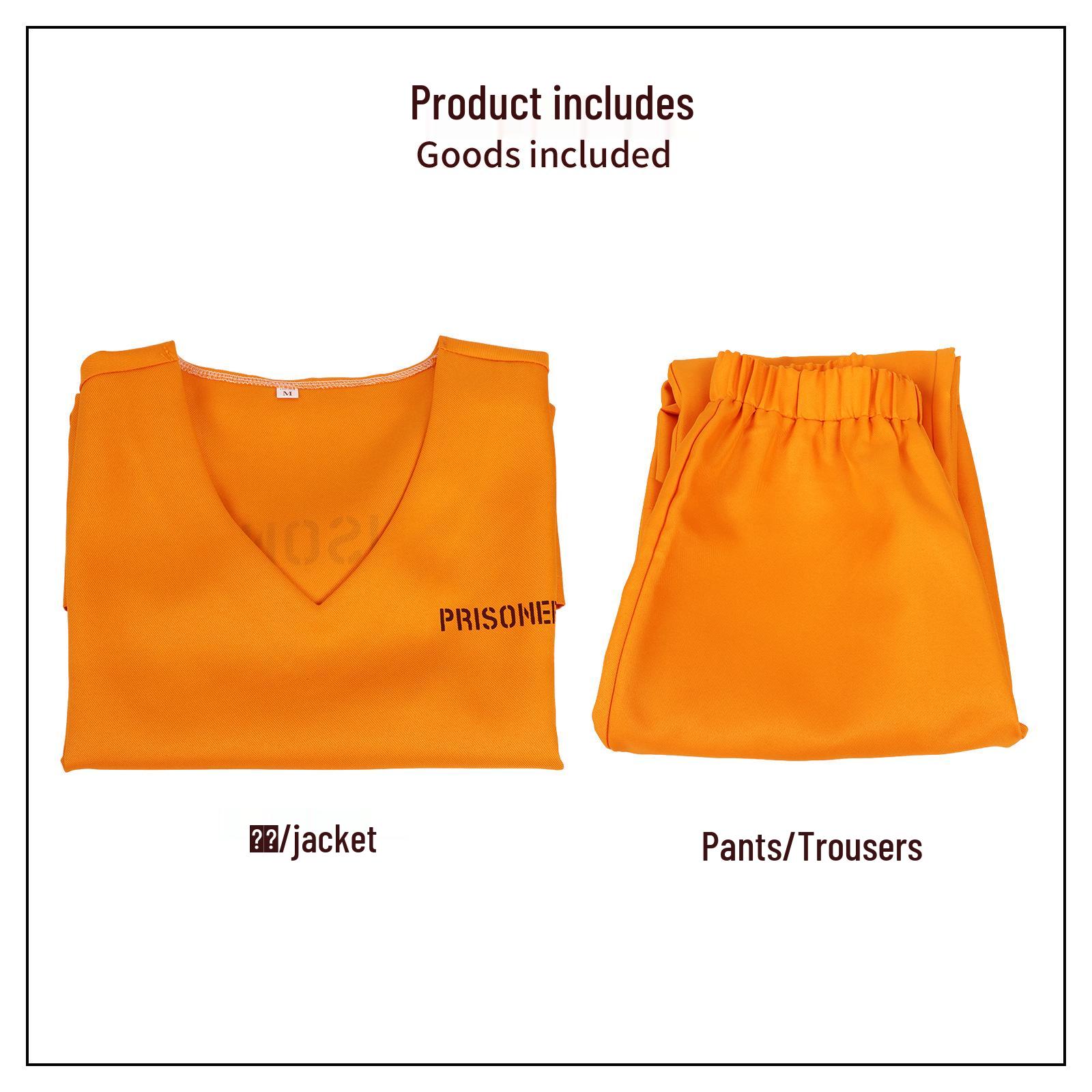 

Оранжевый костюм заключенного на Хэллоуин - Наряд для ролевых игр для взрослых и детей L