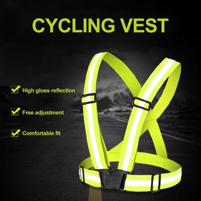 Reflective Safety Vests Lightweight Adjustable Elastic Vest Jacket Reflective Strips For Traffic Control Running Cycling