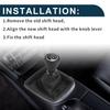 TUCKBOLD Manual Gear Shift Knob Cover for Peugeot Black with Blue Four Leather Cover Included 5-Speed 206, 1pc, Stitching,