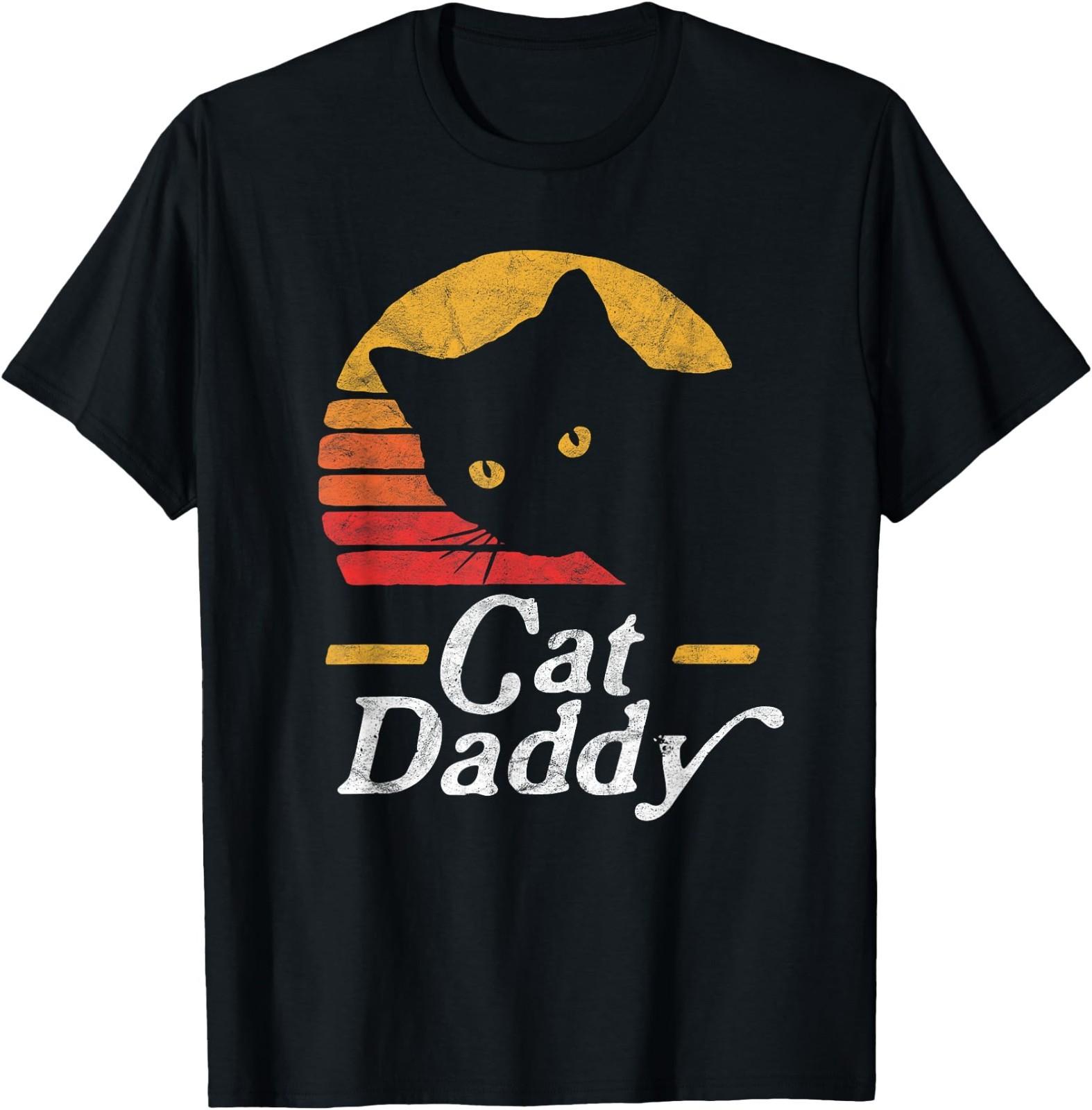 Cat Daddy Vintage Eighties Style Cat Retro Distressed T-Shirt 2XL
