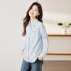 Teluoman Women's Embroidered Long Sleeve Commuter Blouse