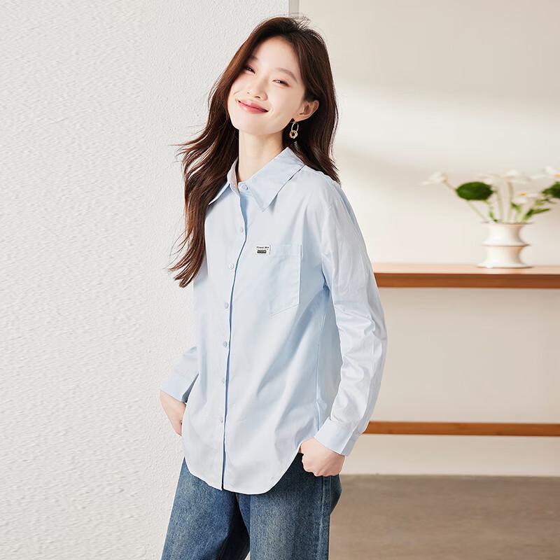 Teluoman Women's Embroidered Long Sleeve Commuter Blouse