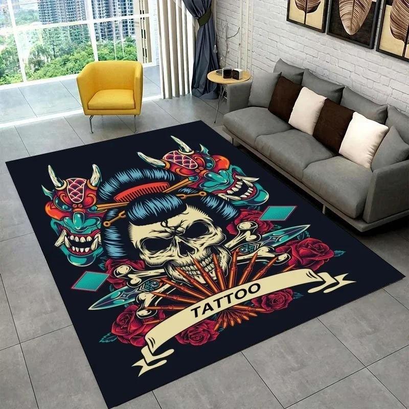 Tattoo Studio Carpet Mystic Witchcraft Gossip Carpets Girl Cartoon Printed Floor Mats Living Room Play Mat Retro Birthday Gifts