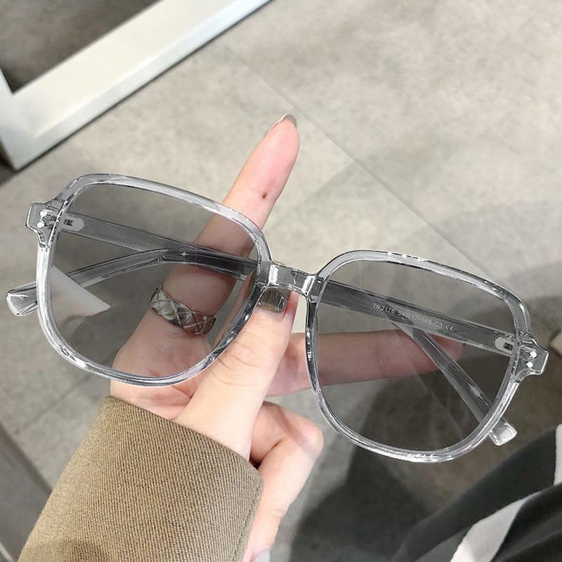 Photochromic Sunglasses For Myopia Glasses Fashion Trendy Square Anti Blue Light Near Sight Eyeglasses Finished Minus Eyewear