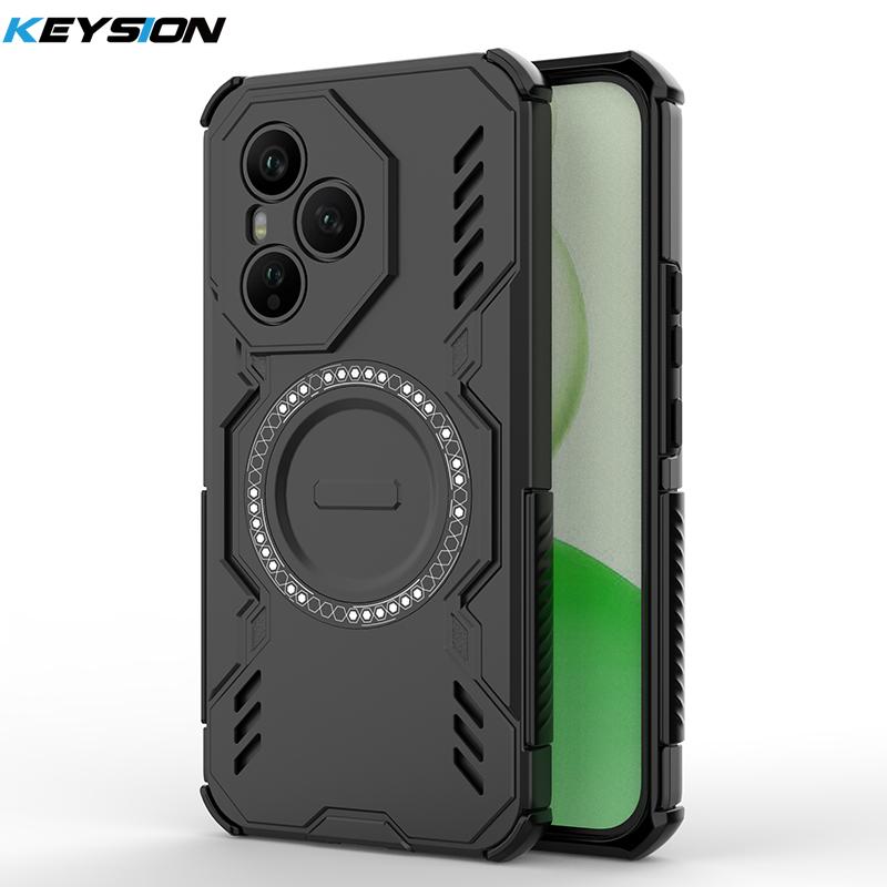 

KEYSION Hollow Heat Dissipation Case for HONOR 400 Pro 5G Magnetic Cooling Shockproof Phone Cover for for Huawei Honor 400 5G for Honor 400 Pro чёрный