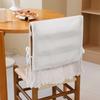 High-End Lace-trimmed French Chair Back Cover Hollow Design White Chair Cushion Cotton Ruffle Chair Backrest Cover Living Room