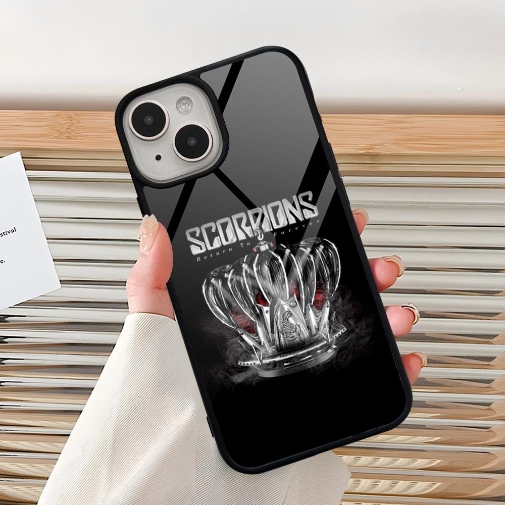 

Чехол для телефона группы S-Scorpions для iPhone 15 Pro Max 14 12 11 13 Mini 16 8 7 Plus X Xs XR PC+TPU Задняя крышка iPhone12 ProMax