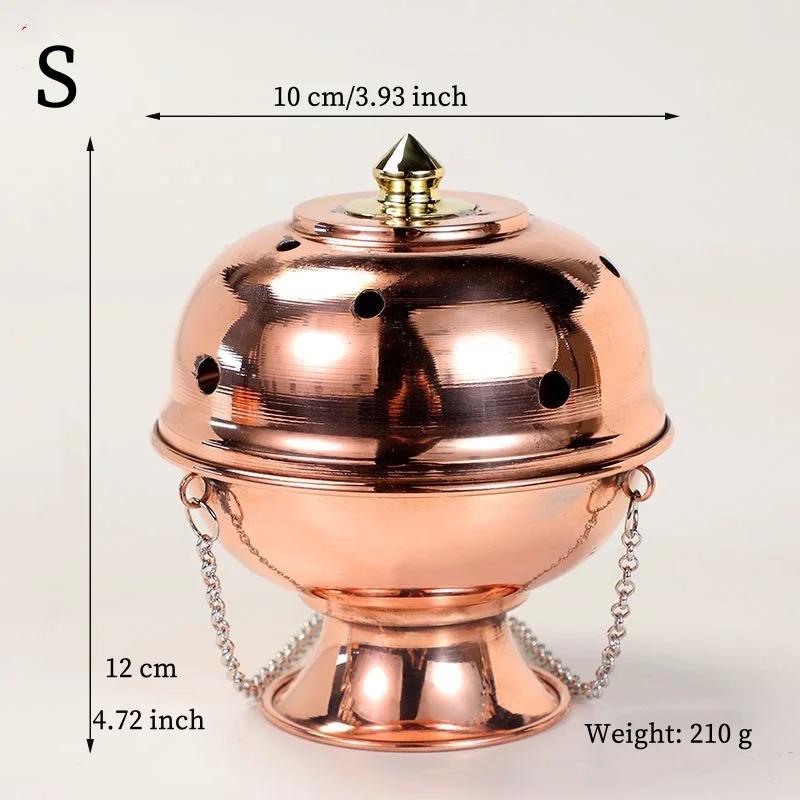 

Hanging Incense Burner Red Copper Zen Engraved Stupa Aromatherapy Stove Meditation Smoke Furnace Orientale Altars Decorative