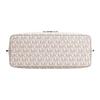 Michael Kors MK Emilia Monogram Color Block Logo Zipper Square Polyester Shoulder Crossbody Tote Bag Small Women Bags Pink White 35H0GU5S1B-7183