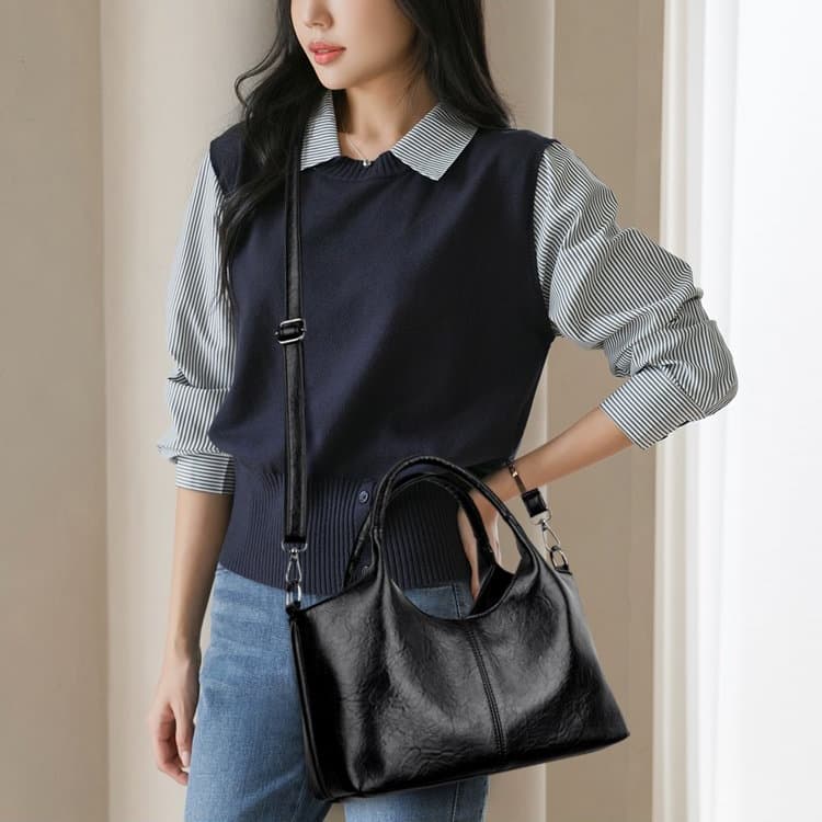 Soft Leather Retro Bag Women's Portable Tote Bag