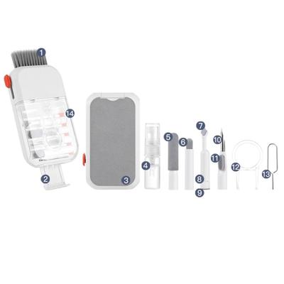 14Pcs Portable Easy To Use Electronics Cleaning Set with Reusable Microfiber Cloth Tools for Digital Gadgets