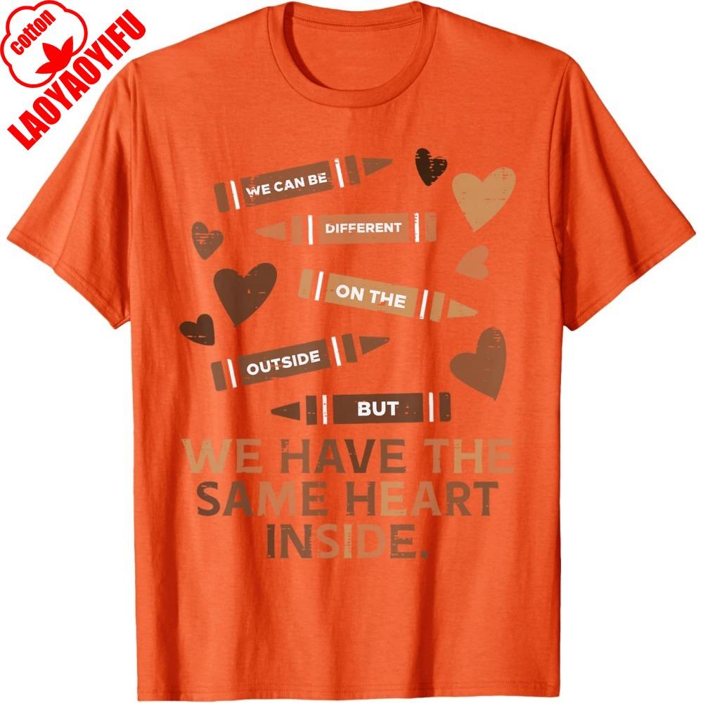 Same Heart Black History Month African American Men TShirt Shortsleeve Tops Creative Tees Oversized Clothes Harajuku Tops
