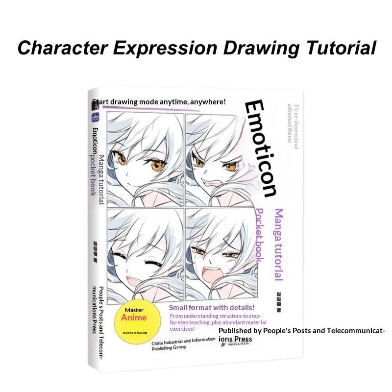 1Pcs Anime Illustration Tutorial Book Manga Drawing Tutorial Pocket Book For Beginner Hairstyle Material Copying Practice Book