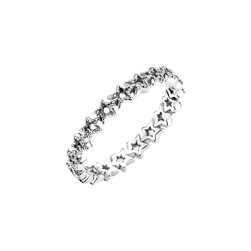 Pandora Asymmetric Star Ring 925 Silver Ring Women's Silver 190029C00