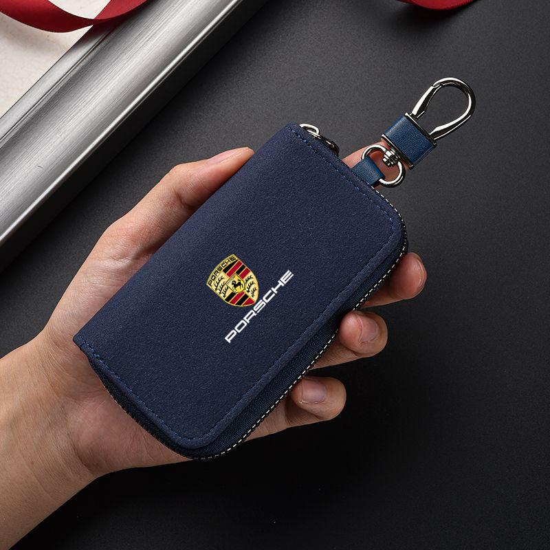Custodia Chiave Auto Borsa Porta Chiavi da Appendere alla Cintura Per Porsche 911 Cayenne Carrera 928 Panamera Boxster Macan 918 Accessori Adesivo CVE1