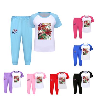 5181 Kids Girls Rumi Zoey Mira Hunters Print T-shirt Pants Trouser Clothes Set