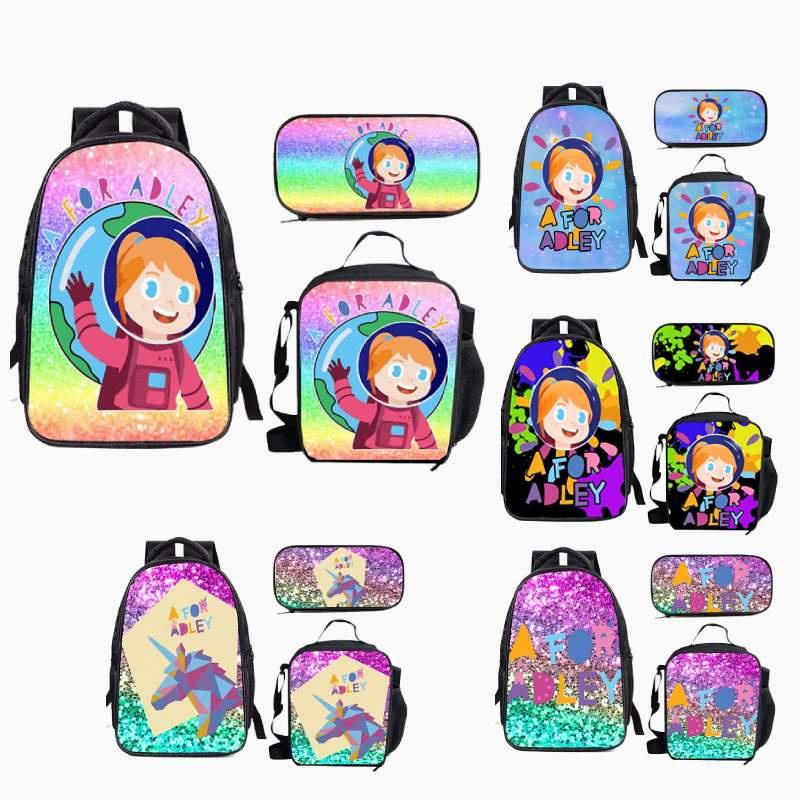 Afor Adley School Backpack Set For Kids Large Size 20-35l Capacity Zipper Closure