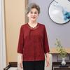 Stylish Ice Silk Short-Sleeve T-Shirt for Middle-aged and Elderly Women