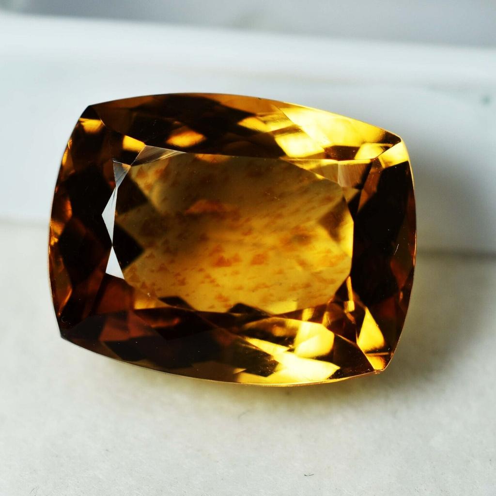 Natural Yellow Sapphire Loose Gemstone Ceylon 8.66 Ct Dark Cushion Cut September Birthday Birthstone