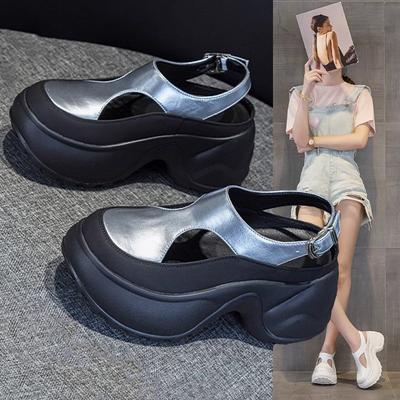 Platform Sandals Women's 2025 New Summer Outer Wear Increased by 8cm, Showing Feet, Small People with Skirts, Casual Women's Shoes Trend