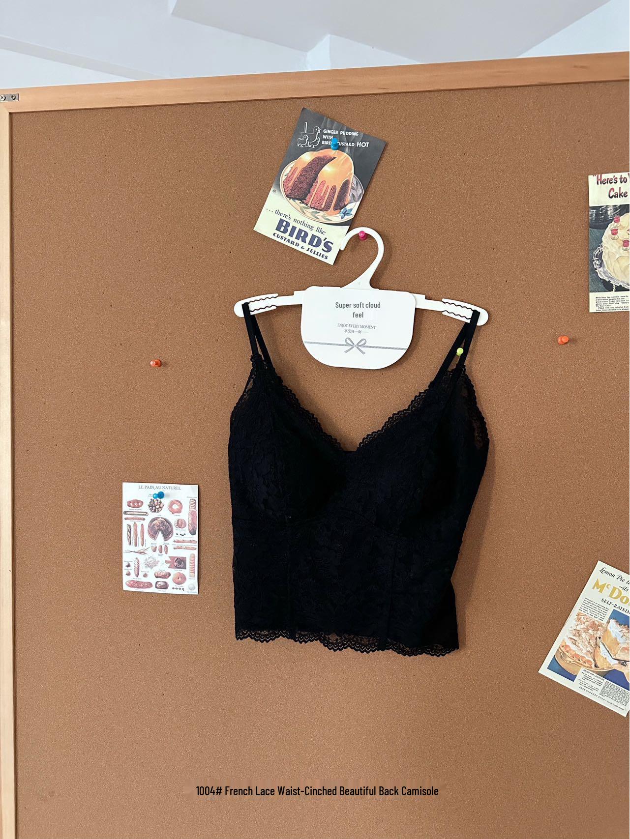 

French Lace V-Neck Camisole: Women s Sexy Back Slimming Top with Integrated Cups M: Weight 90-110 lbs