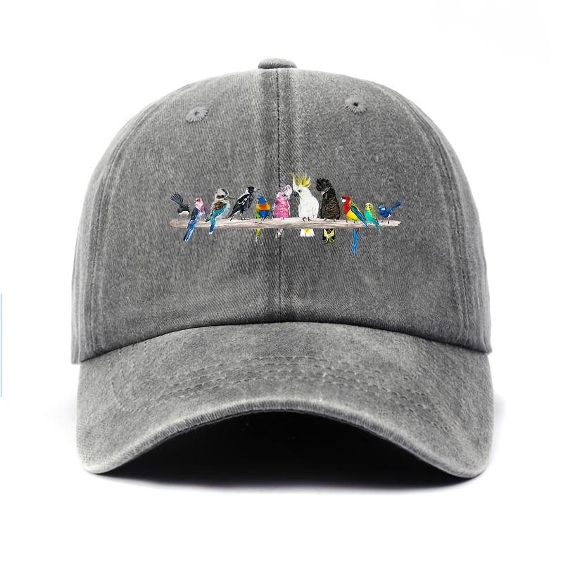 Men  Unisex Vintage Australian Birds Print Baseball Cap Suitable for Bird Watchers  Washable Outdoor Hat with Snap Closure
