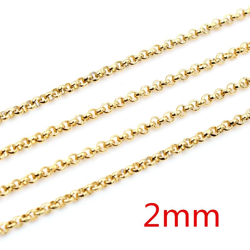 5 Meters/Lot Never Fade Stainless Steel Gold Plated Necklace Chains For DIY Jewelry Findings Making Materials Handmade Supplies