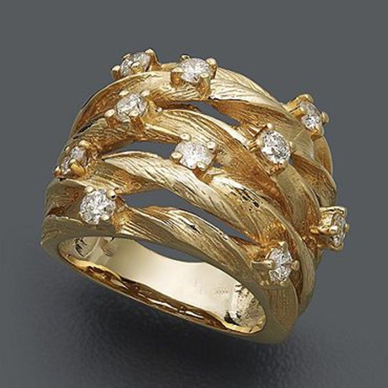 

Vine Entwined Multi Loop Nest Design Women s Fashion Ring no. 6 золотой