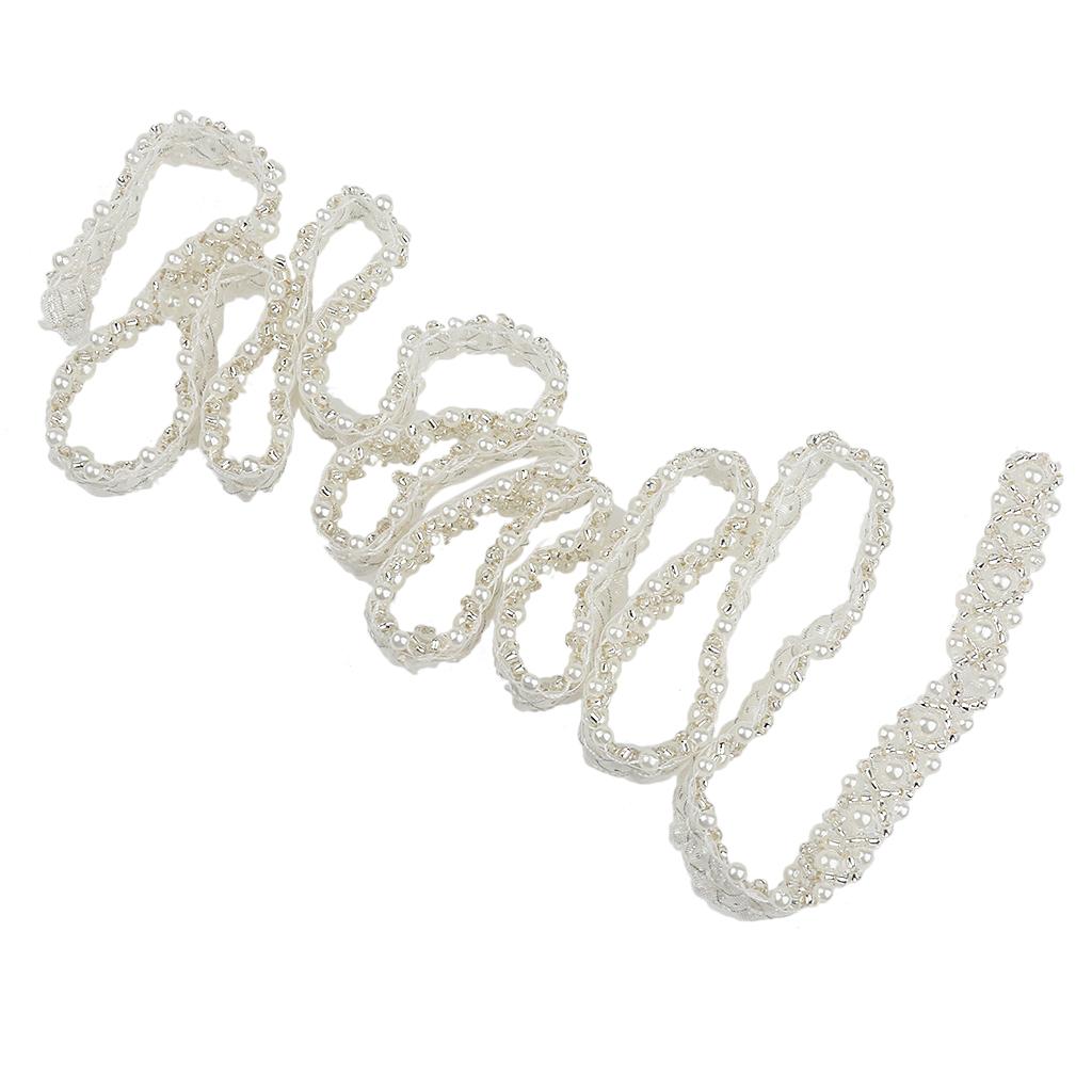 1 Yard Beaded Lace Trims Sewing Applique Ribbon Embellishments